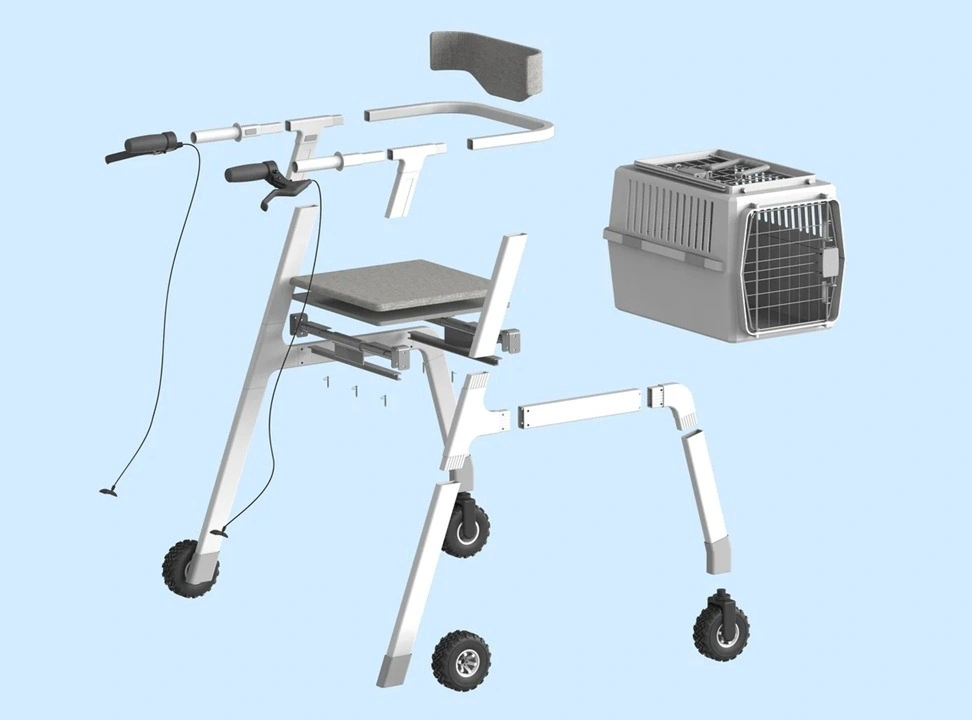 Exploded view of RollaPETor components